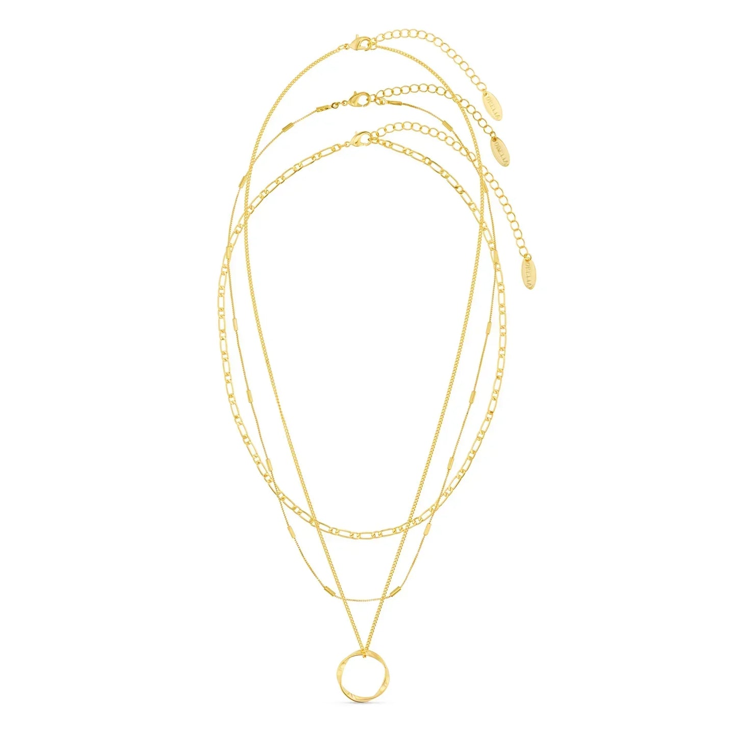 Circa™ | 18K Gold Open Circle Three Row Necklace