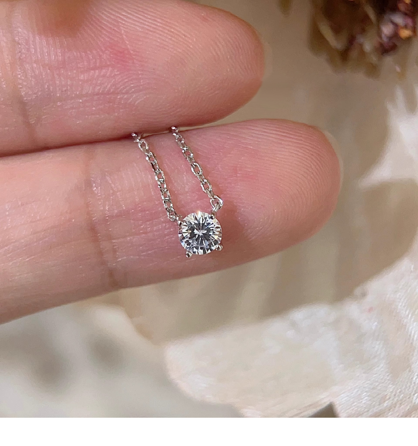 Clea™ | 14K Gold Moissanite Stone Necklace