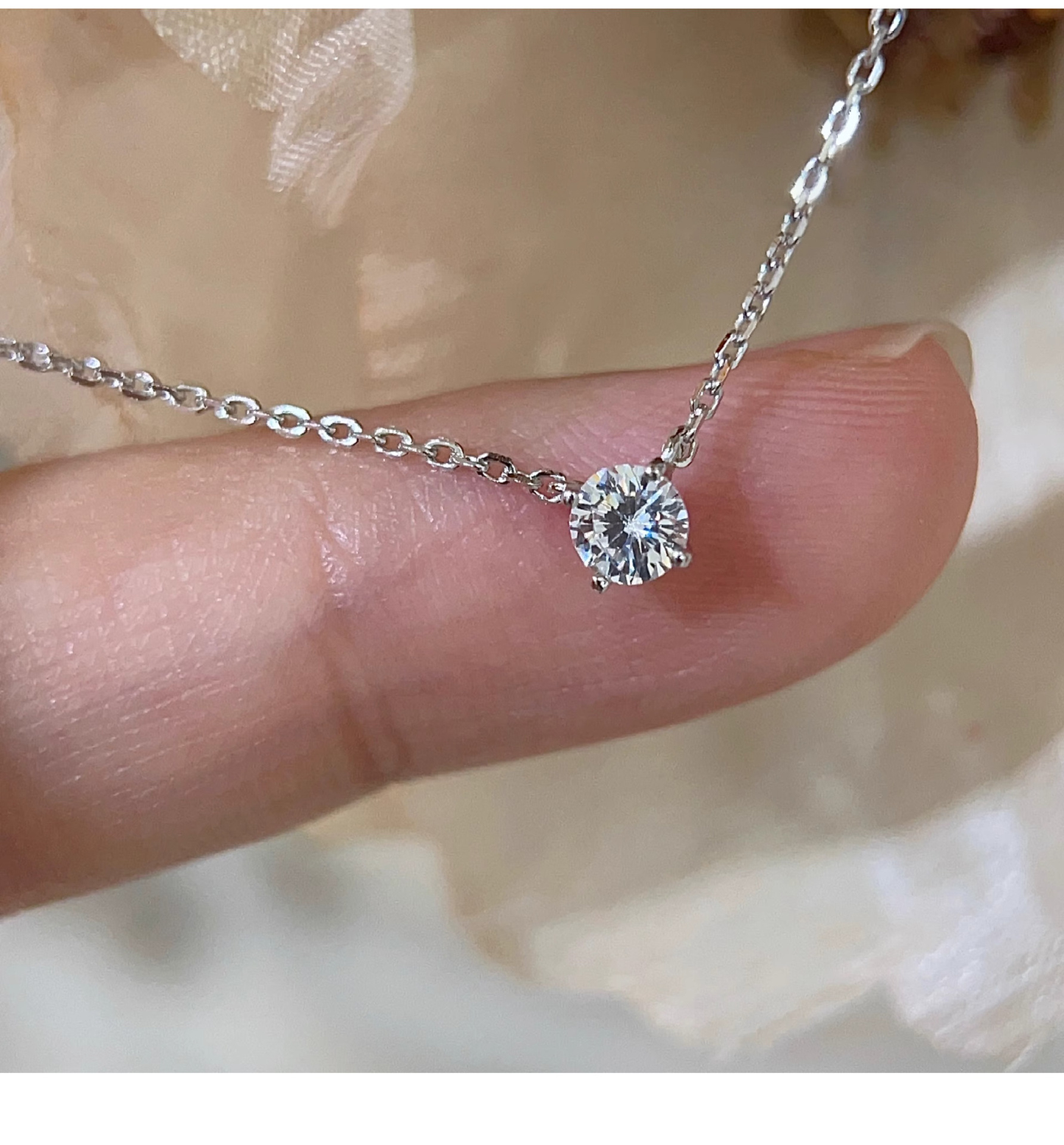 Clea™ | 14K Gold Moissanite Stone Necklace