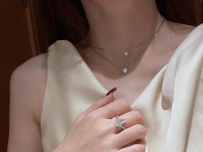 Clea™ | 14K Gold Moissanite Stone Necklace